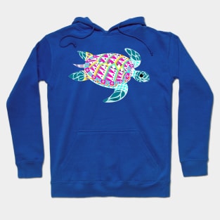 kawaii radioactive turtle in ecopop mutant pattern from the floral caribbean art Hoodie